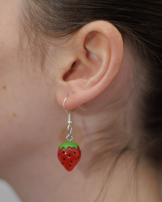 Boucles d'oreille Fraise